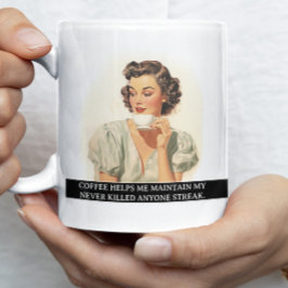 Caneca De Café Café Me Ajuda Engraçado Dito Retrô dos Anos 50
