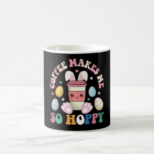 Caneca De Café Café Me Faz Tão Feliz Coelho Bunny Alegre Páscoa