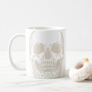 Caneca De Café Café Mínimo Crânio Primeira Mug