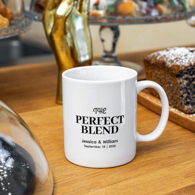 Caneca De Café Café Mistura Perfeita | Casamento de Nomes Persona (Criador carregado)