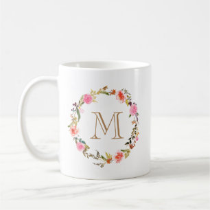 Caneca De Café Café Monograma Floral