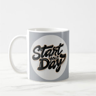Caneca De Café Café Motivacional Mug - INICIE O SEU DIA