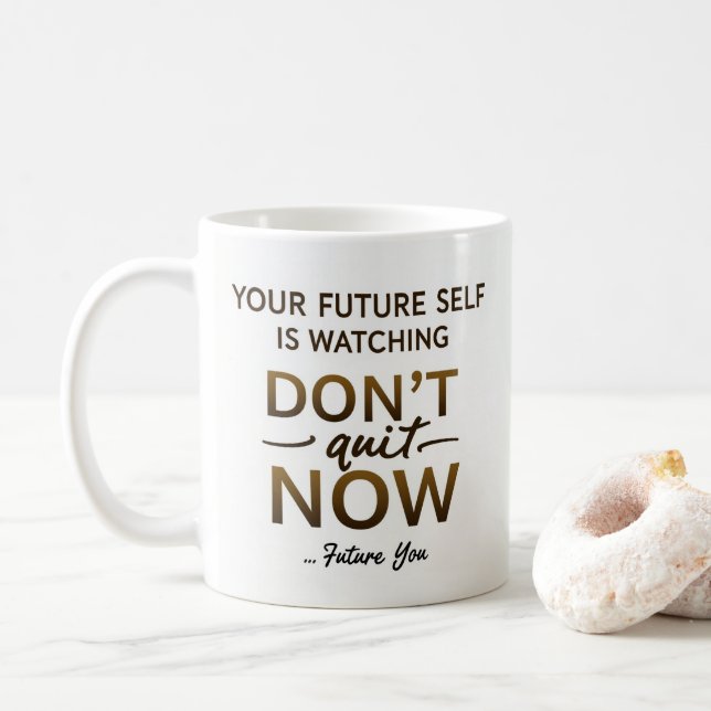 Caneca De Café Café Motivacional Mug - Não Sair Agora Yo (Com Donut)