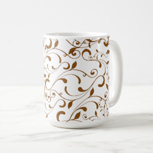Caneca De Café Café Mug-Brown Swirls