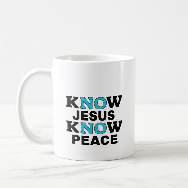 Caneca De Café Café Mug: Conheça Jesus Saber Paz (Esquerda)