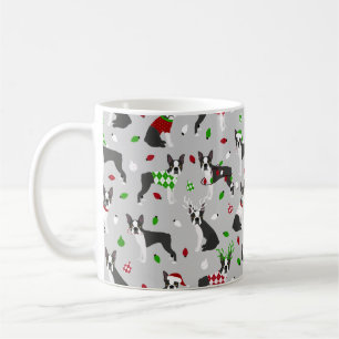 Caneca De Café Café Mug de Natal em Boston Terrier
