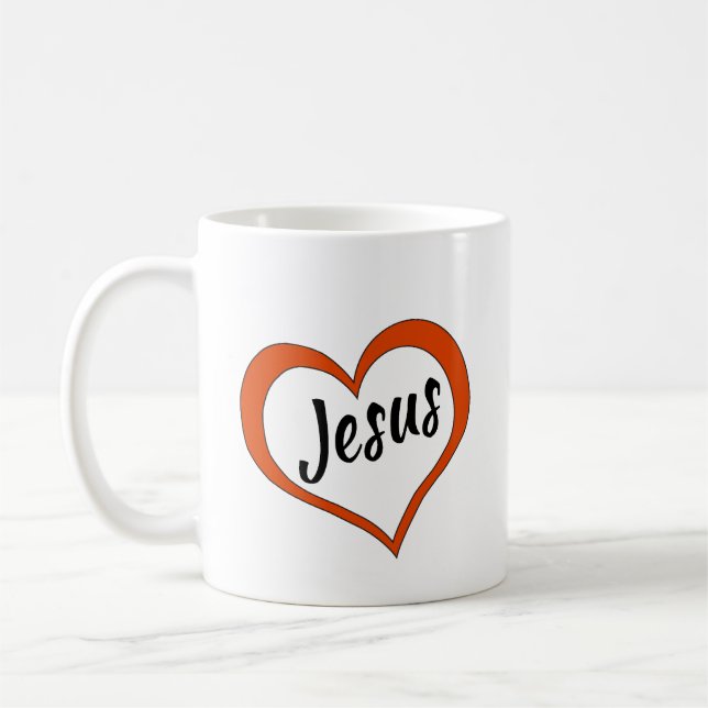 Caneca De Café Café Mug Heart com Jesus (Esquerda)