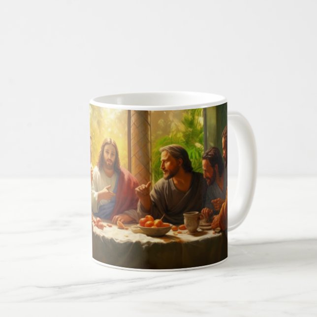 Caneca De Café Café Mug Jesus Última Ceia (Frente Esquerda)