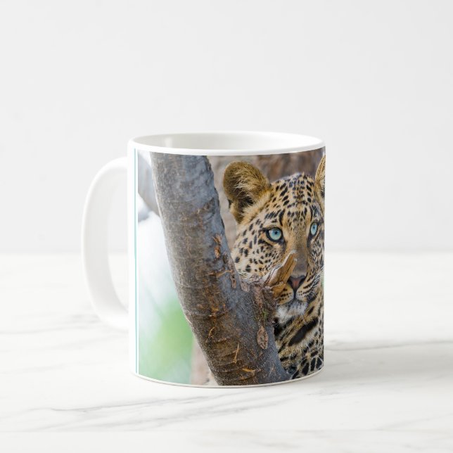 Caneca De Café Café Mug-Leopardo (Frente Esquerda)