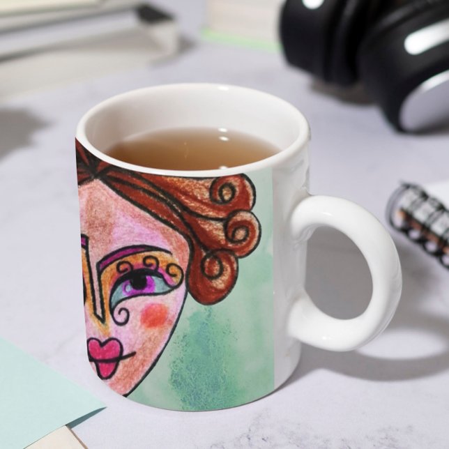 Caneca De Café Café Mug (Mulher Whimsical - 01) (Criador carregado)