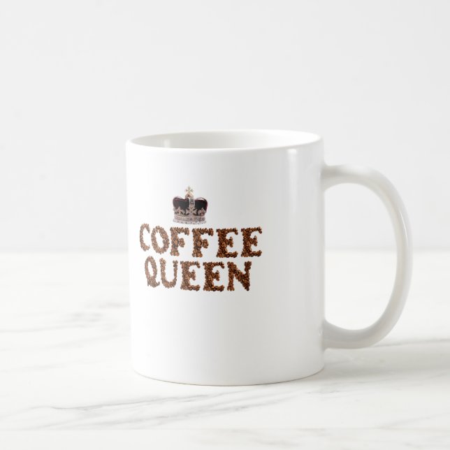 Caneca De Café Café Mug - "Rainha do Café" com Coroa (Direita)