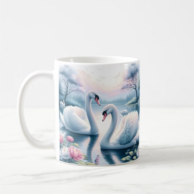 Caneca De Café Café Mug - Swaps em um Tranquil Lily Pond (Esquerda)