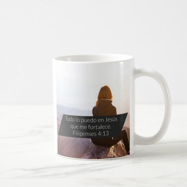 Caneca De Café Café Mug - Todo lo puedo em Jesus (Direita)