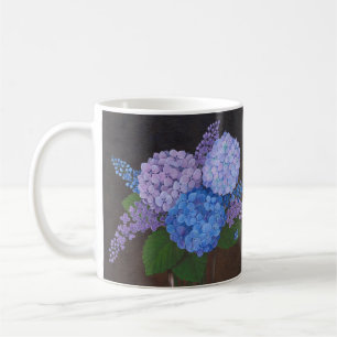 Caneca De Café Café Mug - Vaso de Hydrangeas