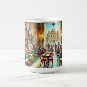 Caneca De Café Café no Cairo Egypt Watercolor Painting