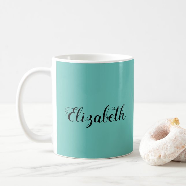 Caneca De Café Café Nome de mug verde-claro (Com Donut)