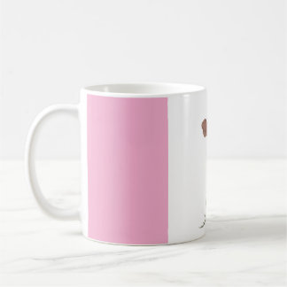 Caneca De Café Café Personalizado Moderno Abstrato Rosa e Branco