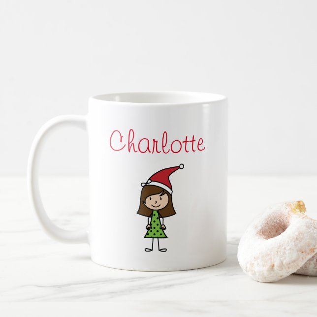 Caneca De Café café personalizado para crianças de natal  (Com Donut)