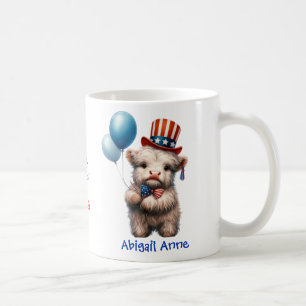 Caneca De Café Café Personalizado Patriótico de Bebê Vaca Highlan