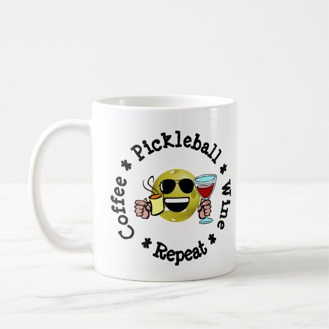 Caneca De Café Café, Pickleball, Vinho, Repito Jogador De Pickleb (Esquerda)