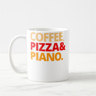 Caneca De Café Café Pizza E Piano