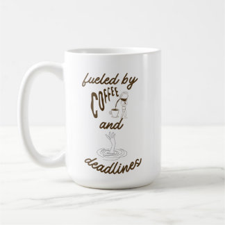 Caneca De Café Café & Prazos Humor de Escritório Fofo