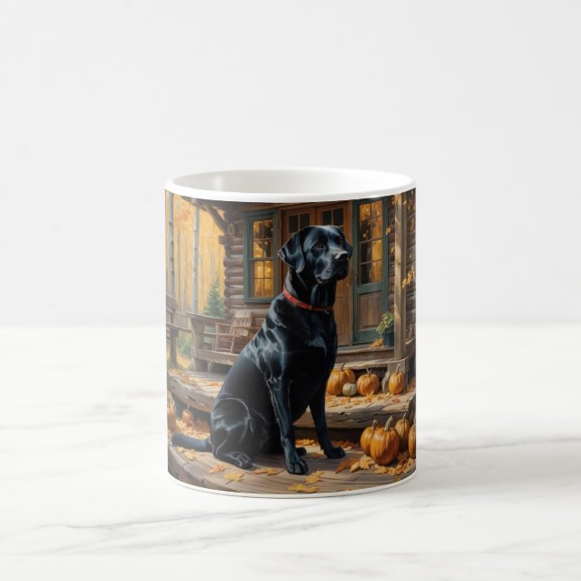 Caneca De Café Café preto Labrador Retriever Log Cabine (Centro)