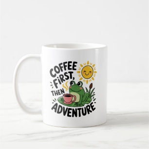 Caneca De Café Café Primeiro, Depois Aventura - Sapo De Divertime