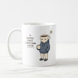 Caneca De Café Café Primeiro Tudo Depois Camiseta Divertida Amant