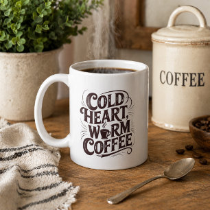 Caneca De Café Café Quente de Coração Frio Vintage
