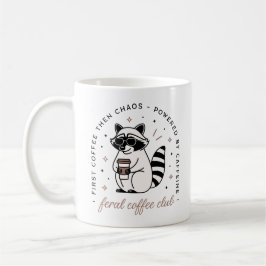 Caneca De Café Café Raccoon amantes clube divertida estética selv