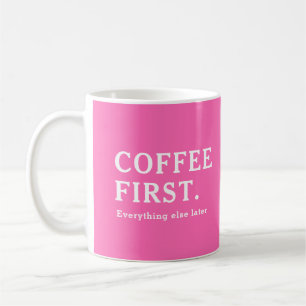 Caneca De Café Café Rosa Quente Moderno Primeiro