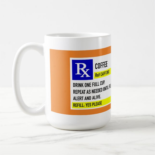 Caneca De Café Café Rx Mug (15oz) branca) (Esquerda)