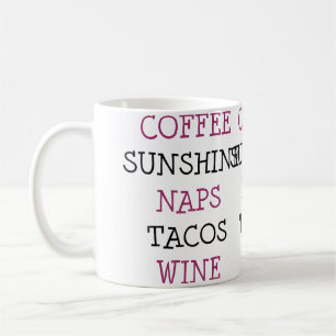 Caneca De Café Café Sol Brilhante Sonecas Tacos Vinho