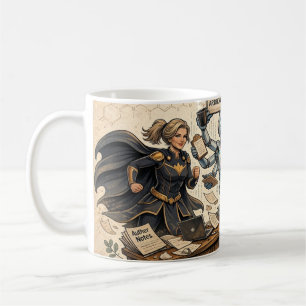 Caneca De Café Café Super-Herói IA da Mesa do Escritor - 