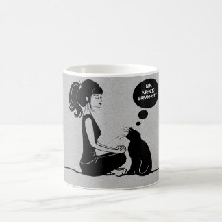 Caneca De Café Café Tea Hot Cacau Magogo Meditar Yoga Girl Cat