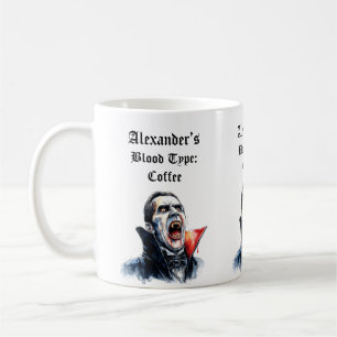 Caneca De Café Café Tipo Sanguíneo Vampiro Humor Gótico