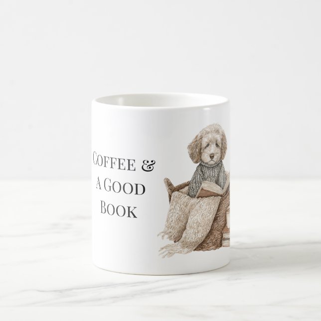 Caneca De Café Café & Uma Boa Leitura Cesta de Cachorro (Centro)
