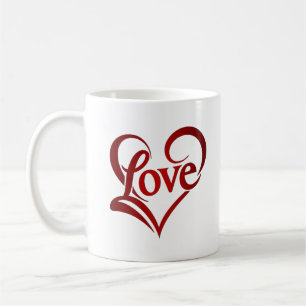 Caneca De Café Café Vermelho Elegante Feliz dia de os namorados M