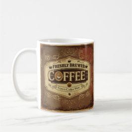 Caneca De Café Café Vintage Personalizado Mug - Freshly Brew