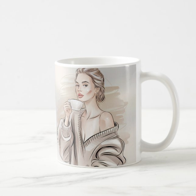 Caneca De Café Cafeína e Confiança - Na moda Coffee Mug (Direita)