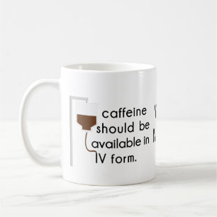 Caneca De Café cafeína na intravenosa, humor de enfermeira