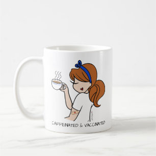 Caneca De Café Cafeinado Personalizado e Vacinado