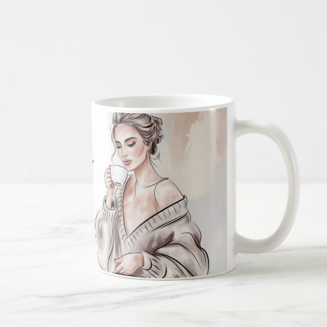 Caneca De Café Cafeine & Kindness Mug - Presente de Café Cozy (Direita)
