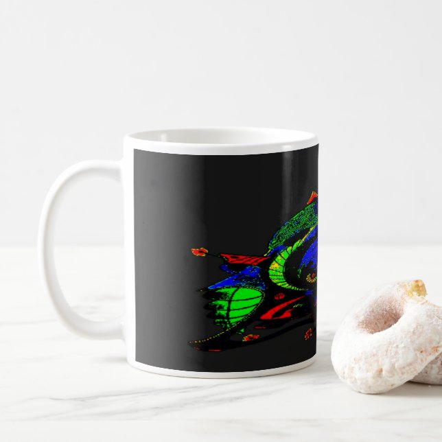 Caneca De Café Cafezinho Branco Com Espachante Art 1° D1 (Com Donut)