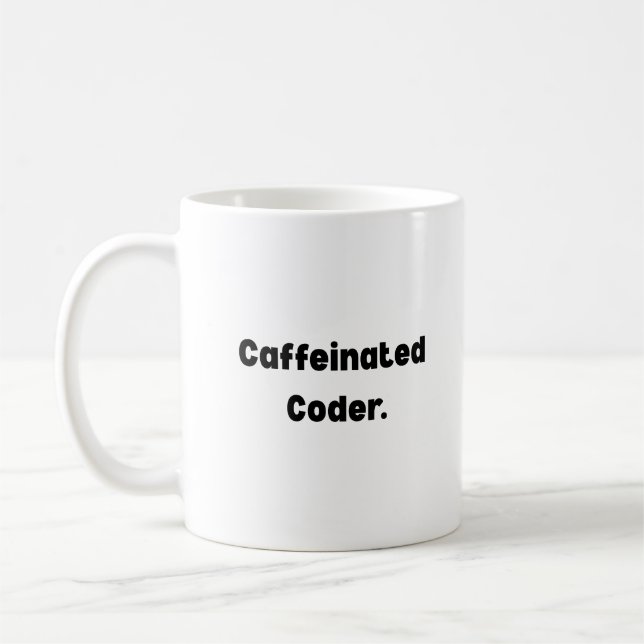 Caneca De Café Caffeinated Coder Mug – Funny Gift for Programmers (Esquerda)