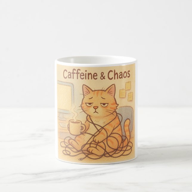 Caneca De Café Caffeine and Choas Coffee Mug (Centro)