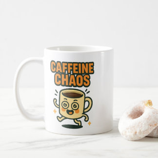 Caneca De Café Caffeine Chaos Funny Energetic Coffee Cup Cartoon