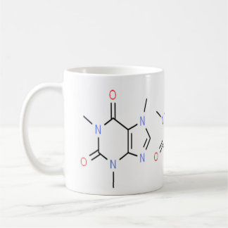 Caneca De Café "Caffeine Molecule Chemistry"