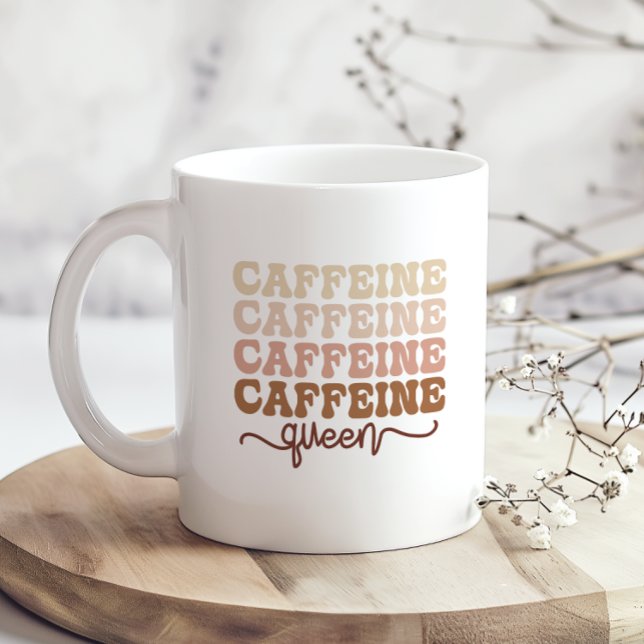 Caneca De Café Caffeine Queen I Love Coffee Quote Engraçado Happy (Criador carregado)